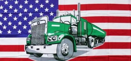 Amerikai USA Zászló Kamionnal 90*150cm